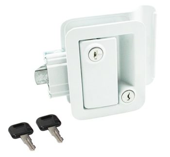 #013-571 - Metal Towable Entrance Lock w/keys, White