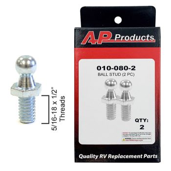 #010-080-2 - Ball Studs, 5/16-18 x 1/2” Threads, 10mm ball – 2 Pack