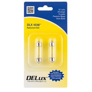 016-02-1036 - Incandescent 1036 Festoon Bulb, 2 Pack