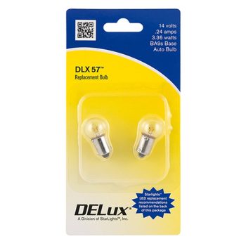 016-02-57 - Incandescent 57 Miniature Bayonet Contact Bulb - 2 Pack